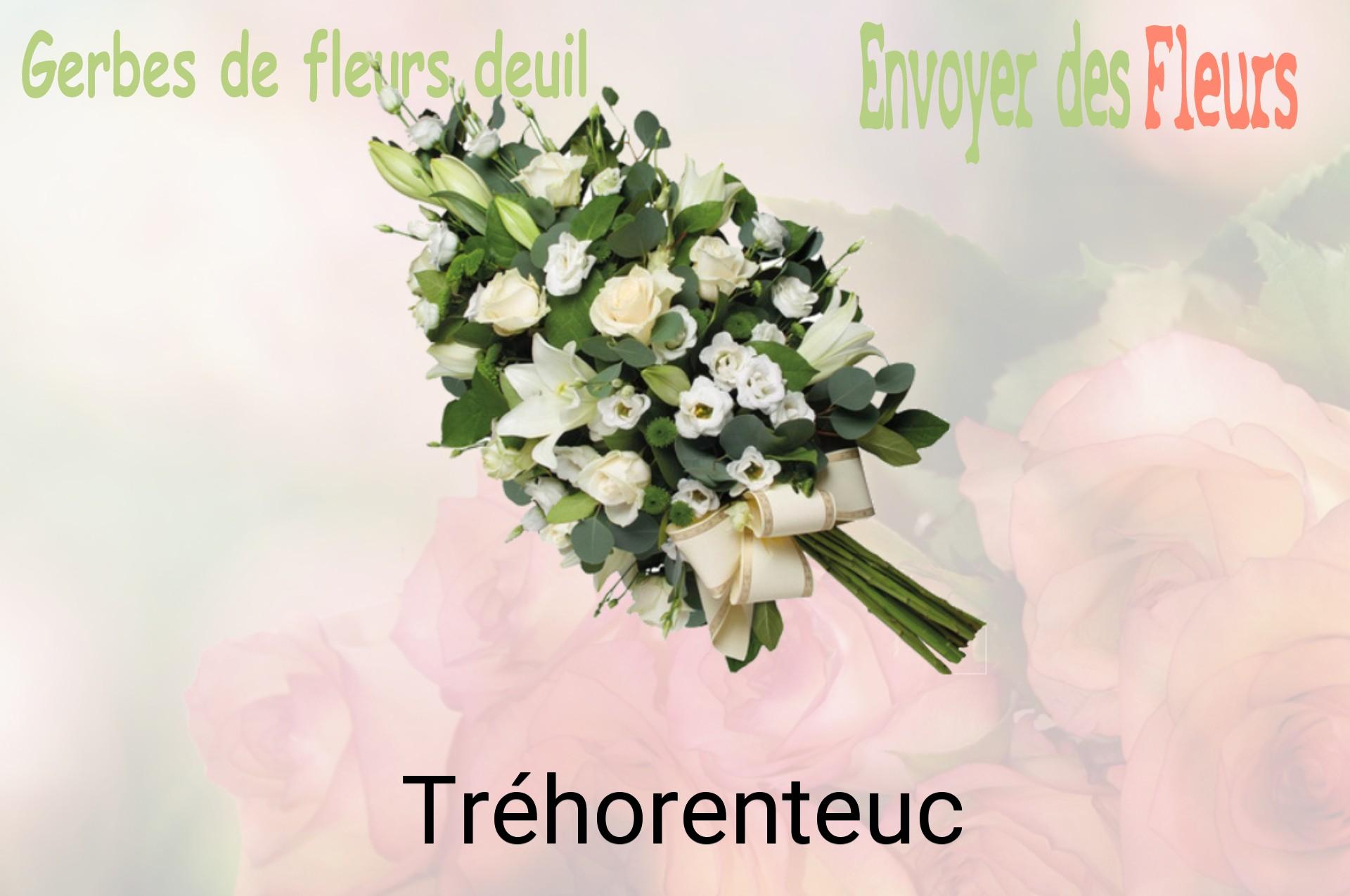 Gerbe de fleurs de deuil livrée à Tréhorenteuc